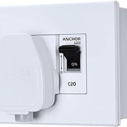 Anchor by Panasonic Polycarbonate Modular AC Box with 20Amps Single Pole MCB, enclosure and Heavy Duty ISI Plug Top (White)-12