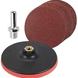 SVDK 5-Inch Sanding Disc with Lock Nut & 5 Sandpapers for Grinder/Drill – Durable Sanding Pad Kit for Wood, Metal & Surface Finishing (Red, 5 Pcs Set)-1