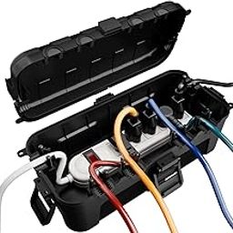 Flemoon Medium Outdoor Electrical Box Waterproof (11.5X 5.2 x 4 inch), Weatherproof Electrical Box, Black-image-35