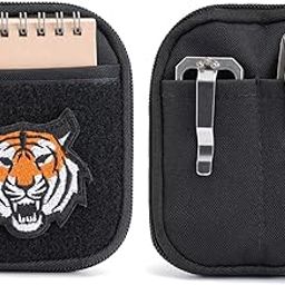 SP1 EDC Pouch, Mighty Pouch for Men, Compact Nylon Organizer with Elastic Pockets and D-Ring, Black-11