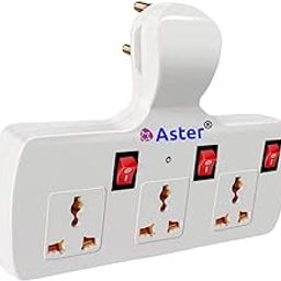 Aster 3+3 Universal Multi Plug Socket Extension Board, Power Adapter with Individual Switches and Fuse Protection 240 Volt (White)-19