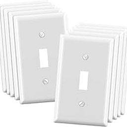UJEAVETTE 10Pcs US Standard Outlet Plates Decor Wall Plates for Office Hotel Apartment 1 Small Hole-image-24