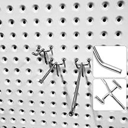 60 Packs Metal Pegboard Hooks, 2/4/6 Inch Set, 1/8" Assortment for Tools, Jewelry, Shelving-image-17