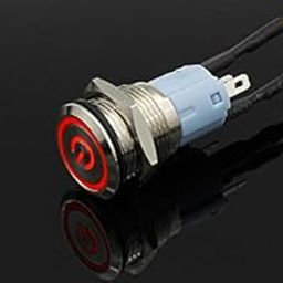 EARU 16 mm Push Button Metal 12 V, Power on Symbol Momentary Switch (Red)-picture-23