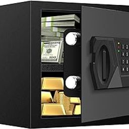 1.2 Cub Small Fireproof Safe for Home Use, Digital Home Safe Fireproof Waterproof with Programmable Keypad, Spare Keys and Removable Shelf, Fire Safe Box for Home Money Valuables-16