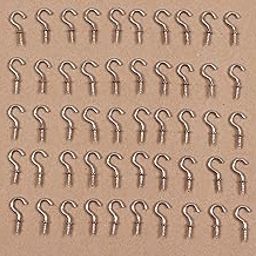 Captiver Self Tapping Alloy Steel Cup Hooks (Silver, 12X25 mm, Set of 50) Steel Ring Screw Multipurpose Key Keychain Hangers Kitchen Accessories Wooden Craft Metal MDF-image-73