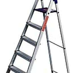 ZOSHOMI Home Pro Aluminium 5 Steps fold-able Ladder for Home & Office use, Durable, Wide, Lightweight & Easy to Carry Stairs for Home(Large, White)-picture-20
