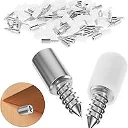 Jeffdad 50 Pcs Self-Tapping Screws Cabinet Laminate Support, Shelf Support Pegs with Non-Slip Sleeve, Shelf Support for Shelves for Kitchen Glass Furniture Cabinet Closet Shelf Support-image-42