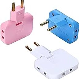 THE RIMEET MALL 3-in-1 Rotatable Wall Adapter, 180° Extension, Multi-Socket Design, EU/US Power Converter, Foldable 3 Plug Socket, Travel-45