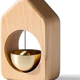 Wooden Doorbell with Copper Bell, Decorative Pendant Chime for Home Entrance, Door Opening Alert-image-87