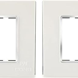 CONA 10703 Status Axis 3 Modular Plate with Blue LED Indicator, Snow White - Pack of 2|3 Module Switch Plates|Cover Plate|3M Polycarbonate Switch Frame-22