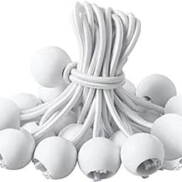 MERISHOPP® 20x Ball Bungee Cords Elastic Practical Bungee Balls for Canopy Shelter Tarp White|Sporting Goods | Fitness Running & Yoga | Fitness Equipment & Gear-image-16