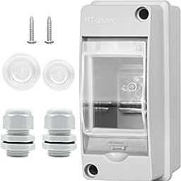 XINYIELE Waterproof Distribution Protection Box, ABS Plastic Breaker Electrical Box and Transparent Cover IP65, for Indoor Outdoor Wall Circuit Breaker (HT-2WAY)-16
