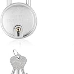 Godrej Round 7 levers (67mm) Alloy Steel Padlock 8149 Steel with 3 Keys (Silver)-17