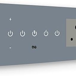 IOTICS Smart Wifi Switch Board: 3 x Switch, 1 Dimmer & 1 Smart Plug Module. Touch Control, Remote, App Control. Voice Control with Alexa & Assistant. Smart Touch Switch For Home Automation (Grey)-image-82