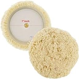 Mass Pro 1Pcs Wool Polishing Pad - 7-Inch Diameter Soft Elastic Material - Durable Reusable Felt Backing - Versatile Waxing Buffing Sealing - Pack of 1(7-inch, 185 mm)-15
