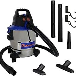 Koblenz WD 6 L212 SS Wet-Dry Vacuum, 6 Gallon 4.5 HP, 1 7/8" x 6 Ft EVA Locking Hose, Stainless + Blue 5 Year Warranty-0