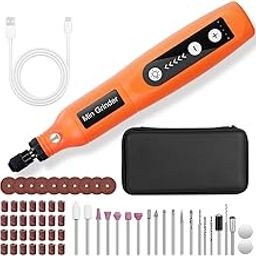 Mini Cordless Rotary Tool Kit, Mini Drill Machine with 5 Speeds and USB Charging with 58 Accessories, 3.7V Power Rotary Tool for Sanding, Polishing, Drilling, Etching, Engraving, Carving, DIY Crafts-16
