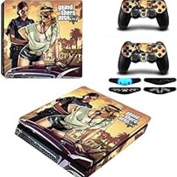 Khushi Decor Décor Grand Thift Theme 3M Skin Sticker Cover For Ps4 Slim Console And Controllers|38-18
