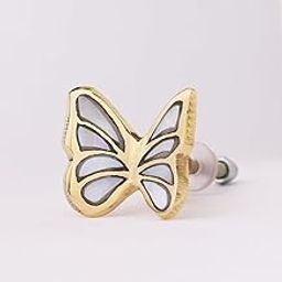 Indian-Shelf 6 Piece Premium Mother of Pearl Gold Drawer Knobs Decorative Gold Embroidered Kitchen Cabinet Handles Unique Dresser Pulls Brass Cabinet Knobs Butterfly Drawer Knobs-image-28