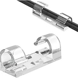 Transparent Cable Management Clips Desktop Wire Organizer Cord Hook (Pack of 20)-30