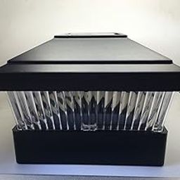 Solar Powered LED Light Plastic Black Square Post Fence With Inner Post Base Mount Dimension 5"x5" (Item Number NH225BK)-image-2