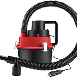 Enakshi® 12 Volt Wet Dry Car Auto Canister Vacuum Flexible Hose Durable Red and Black|Automotive Tools & Supplies | Automotive Care & Detailing | Vehicle Vacuums-image-0