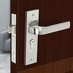 Plantex Heavy-Duty Door Lock Set - Main Door Lock Handle Set/ 6-Lever Lock Mechanism with 3 Years of Warranty/Mortise Lock with 3 Keys, Brass Lock Body & Cylinder (8107 - Matt)-image-2
