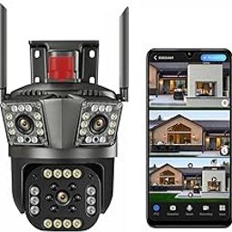 IFITech 12MP Three-Lens Outdoor 4G SIM Based CCTV Security Camera | Color Night Vision | Two-Way Audio | 360 Degree Coverage | Human Detection | Supports Upto 256GB microSD Card | IP65 Waterproof-1