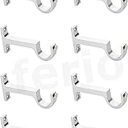 Arena Best Range Collection Chrome Finish Aluminium Curtain Bracket Support Door and Window Fitting Hardware Curtain Rod Brackets/Support for 1 Inch Curtain Rod Holders 4 Set (8 pcs)-picture-9