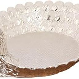 ATORSE Fruit Serving Bowl Peacock Shape Sturdy Fruit Holder for Kitchen Office Home Silver Plates-image-10