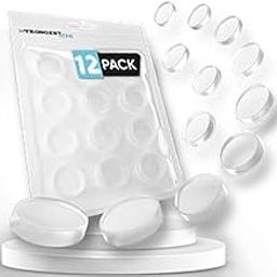 STRONGEST HOME 12 Pcs Transparent Round Rubber Door Stop Wall Set - Quiet Door Handle Stopper for Wall Protection & Noise Insulation - Self-Adhesive-image-37