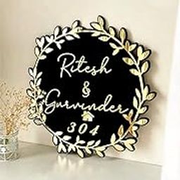Name plate for home entrance (13x13 inch) | Personalized Name Plate with 3D Letters | Door name plates | Name Plate For Home, Office & Outdoor Entrance-image-82