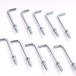 VICTAC Anti-Rust Stainless Steel SS304 Heavy Duty L Shape Screw Hook, Rust Proof Dresser L Cup Hook for Wall, Multipurpose 2" inch Steel L Cup Hooks, Pack of 10 pcs-2