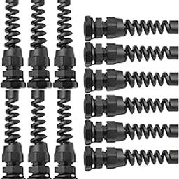 12Pcs Waterproof PG7 Cable Gland Plastic Cable Glands Joints Adjustable Connector Black for 3-6.5mm Dia Cable,Aicosineg-60
