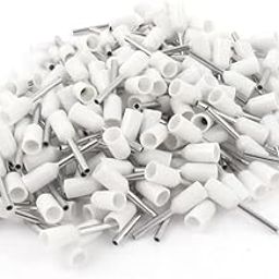 ESPtronics 200 Pcs Ferrule Copper Crimp Connectors AWG22, 0.5mm White Insulated Crimp Pin Terminals Nylon Copper Crimp Ferrules Wire Cord Pin End E2008 for Electrical Connections-11