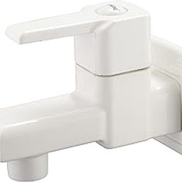 Prayag PTMT Standard Bib Cock 15mm with Flange - White, Durable Polymer Wall Mount Faucet, Lightweight Leakproof Tap, Ideal for Bathroom, Kitchen & Outdoor Use (121-O)-image-31