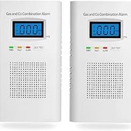 2 Pack Combination Gas & Carbon Monoxide Detectors - Plug in CO Alarm & Natural Gas Detector with Digital Display, CO Detector & Combustible Gas Detector for Home, Easy to Read-image-2