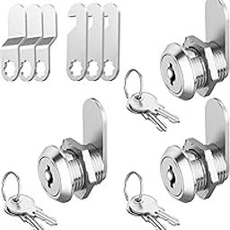 Jayseon 3 Pack Cabinet Locks with Keys, Mailbox Lock Cam Locks 5/8" Keyed Alike, Toolbox Lock Replacement Lock for Toolbox Locks with Keys, Zinc Alloy-1