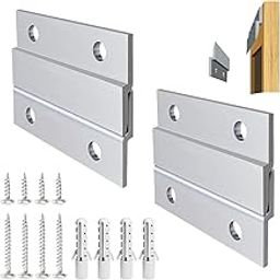 Serplex® Cleat Hanger Kit 2 inch 2 Pairs 30lb Z Hanging Heavy Picture Mirror Frame Wall Mounting Bracket Aluminum Hardware Duty Hooks Drywall Clips Large Canvas Painting Headboard Whiteboard, Metallic-image-30