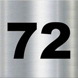 Number plate 72 Room, Hotel, Hospital, Lodge,Apartment, Flat,Door No,College, Library, Rack Numbers Warehouse, Steel brushed type color Aluminium ACP Board with PVC waterproof Black sticker-image-80