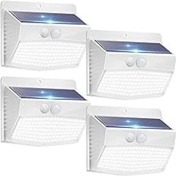 [4 Packs] Solar Outdoor Lights Motion Sensor Solar Security Lights Waterproof with 3 Lighting Modes Solar Powered Wall Lights Outside for Garden Fence Yard,White-image-86