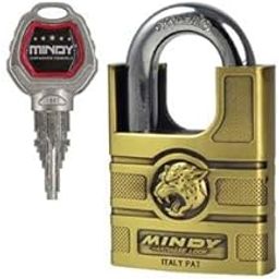 Mindy Heavy Duty Super Class Anti-Theft Lock (60mm) - Worlds First Most New Lock Core Structure - Hardened Zinc Alloy Body and Anti-Cut & Anti-Rust - 4X High-Security Cut Keys-12