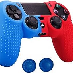 MR.Deal ; Every thing for gifting MrDeal Studded Dots Silicone Rubber Gel Customizing Cover for PS4/slim/Pro Dualshock 4 Controller x 1(Red&Blue) with Thumb Grips x 2 [video game]-image-80