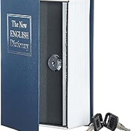 Metal Book Locker Dictionary Safe Vault with Key Lock Hidden Secret Book Safe Vault Jewelry Money Cash Box (Assorted Colour)-picture-0