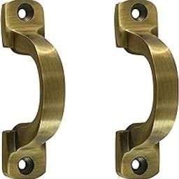 Mix&Match D Handle - 3-Inch Brass Antique Cast Iron Handles for Drawers, Dressers, Cupboards, and Wardrobes (Pack of 2 with Screws)-image-82