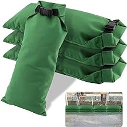 4Pcs Flood Prevention Sandbags, Flood Water Barrier Sand Bags with Buckle Reusable, Sandless Sand Bags for Rain Protection for Garage & Basement(Green,Size:2.3feet)-picture-11