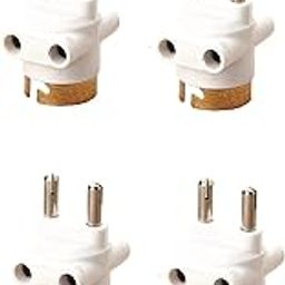2-Pin Parallel Adapter | Multi-Pendant Light Bulb Adapter with Plug Socket | Brass Connector Holder | Lightweight & Portable | Pack of 4-16