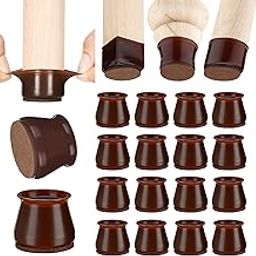 aneaseit Felt Bottom Chair Leg Covers,Soft Silicone Furniture Foot Protector Pads,16 Pcs Free Moving Table Leg Covers,Stool Leg Protectors Caps To Prevent Floor Scratches&Reduce Noise,Dark Walnut.-image-13