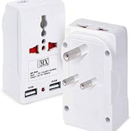 MX Travel Adapter with USB Port, Mobile Charger Adapter in 2 Pin & 3 Pin Socket, Multi Plug Sockets Adapter, UK to India Adapter Plug, USA to India Converter Plug, us to India Converter Plug-19